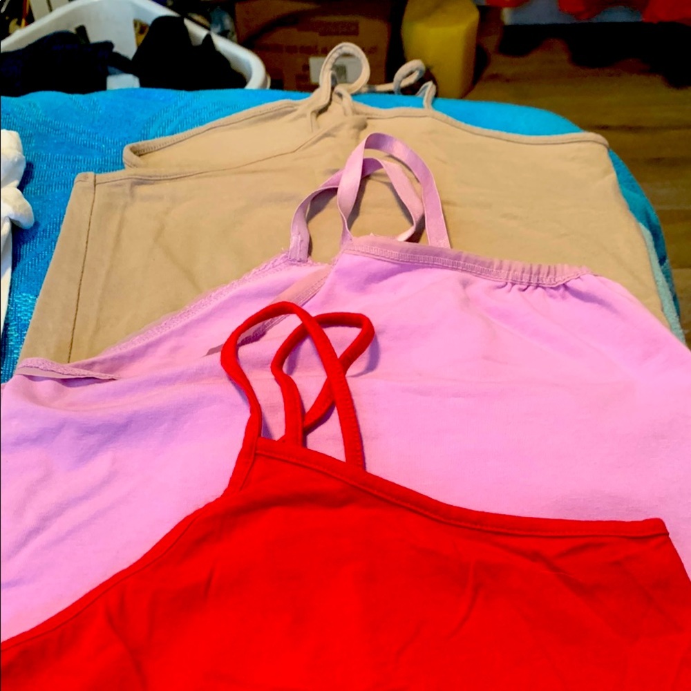 C/MEO Collective Sleeveless Crop Tank Top in Red and Pink